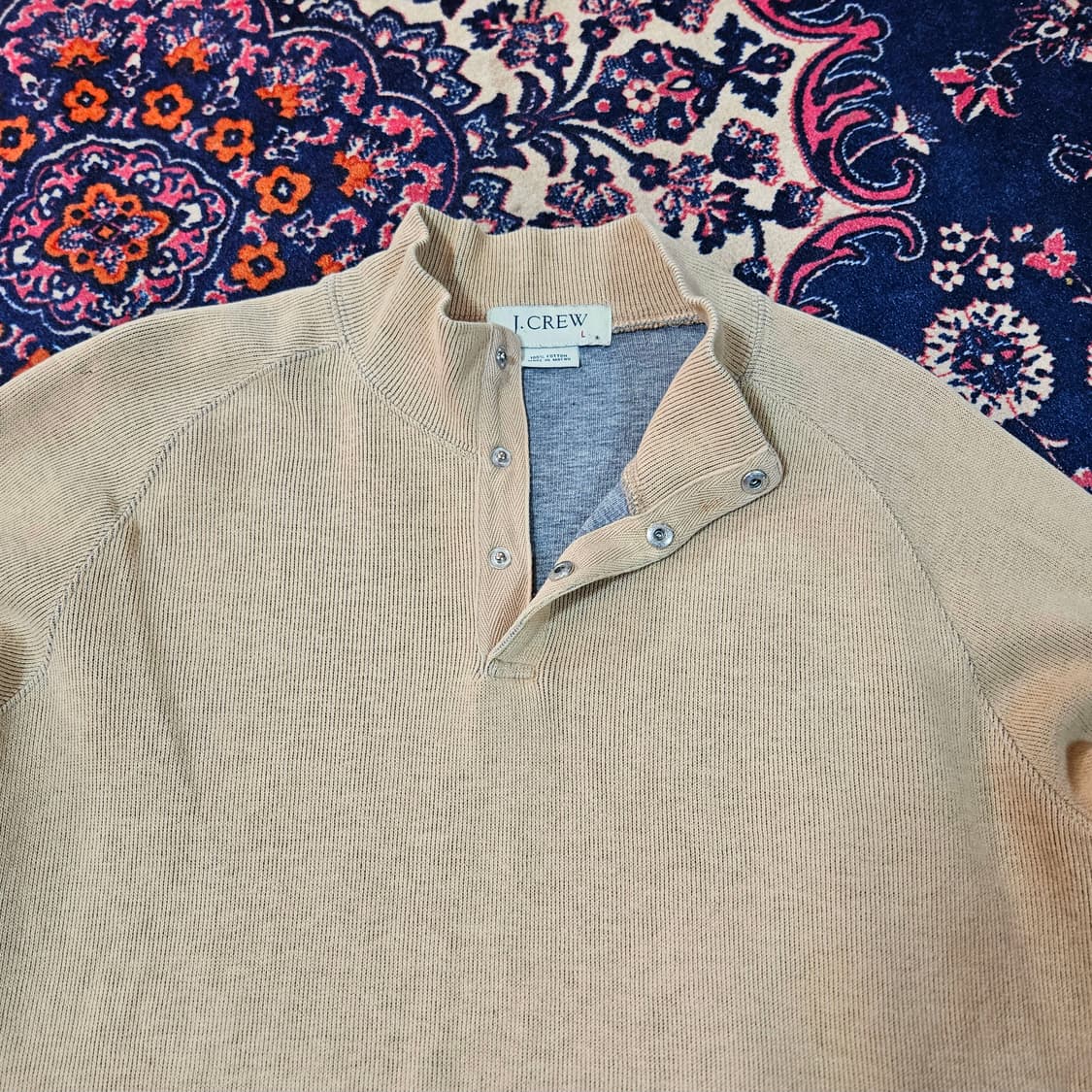 제이크루(J CREW) 빈티지 헨리넥 헤비 코튼 티셔츠 L size 상품이미지2