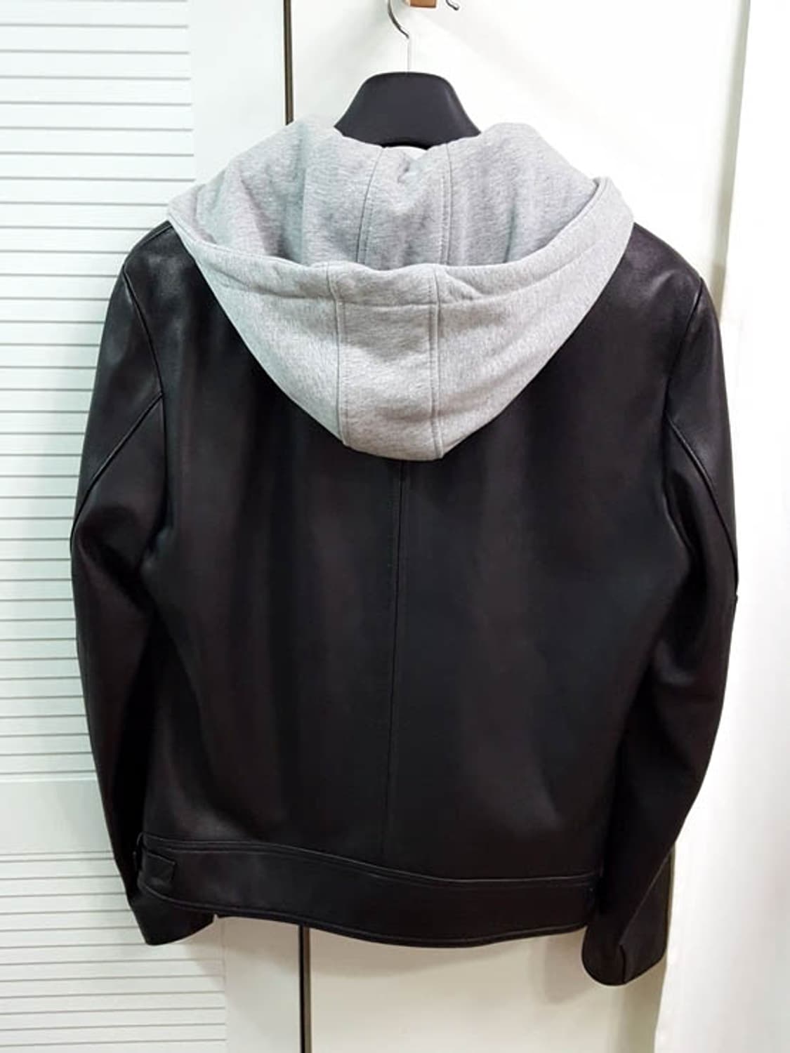 지이크 남성 블랙 후드 양가죽 자켓 상품이미지4