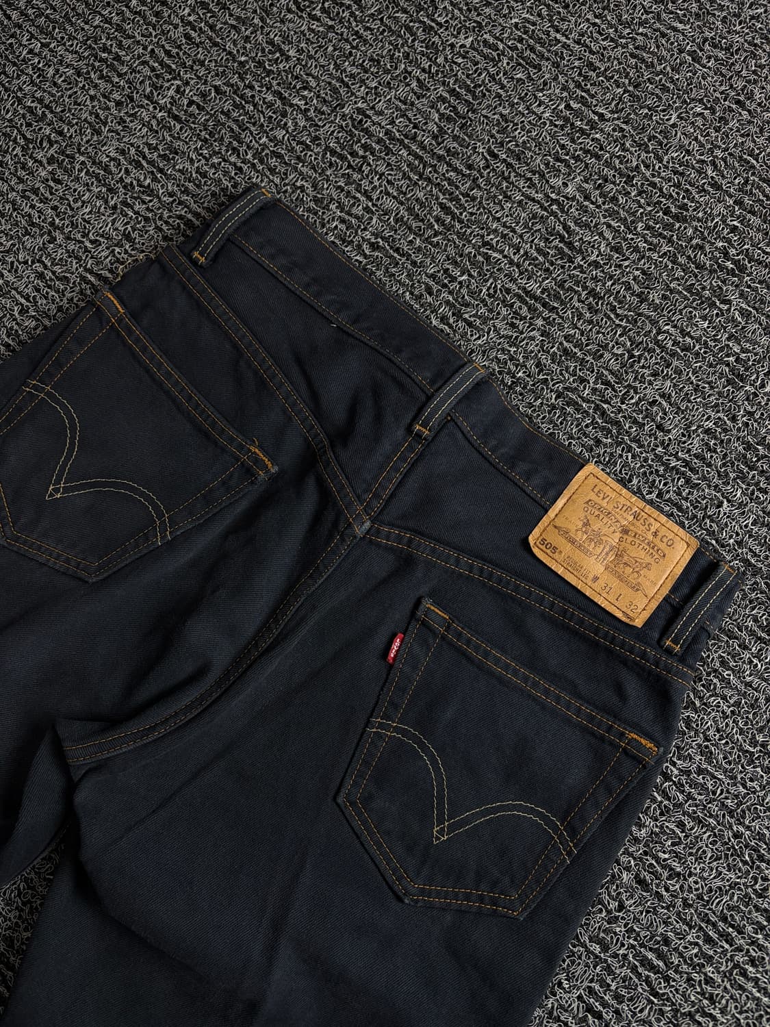 리바이스 505 레귤러핏 블랙 데님 팬츠 1771 상품이미지5