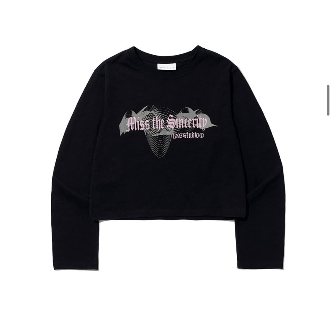 무신사 1993스튜디오 신세리티 크롭 롱슬리브 티셔츠 블랙 상품이미지3