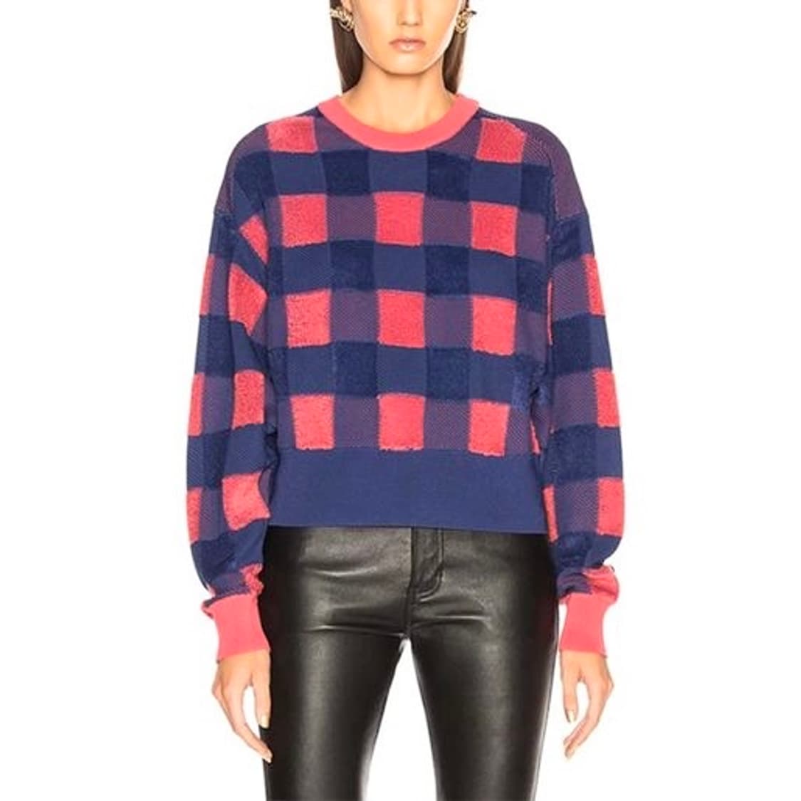 랙앤본 깅엄 체크 크롭 니트 상품이미지2