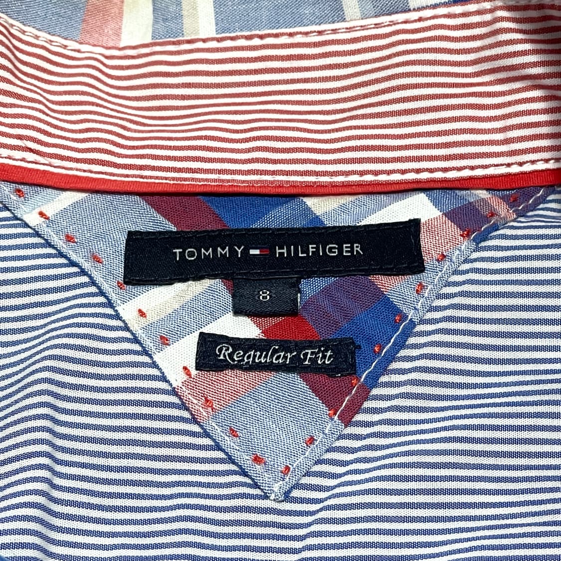 타미힐피거 블루 마드라스체크 셔츠 여성8 상품이미지4