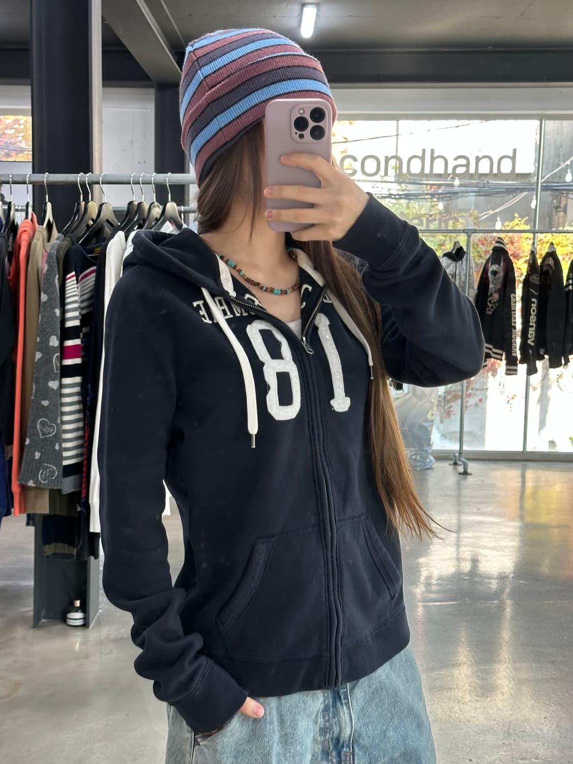 아베크롬비 글리터 넘버 후드집업 상품이미지3