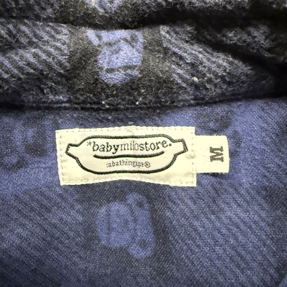 베이프 네이비 블루 반팔 셔츠  상품이미지4