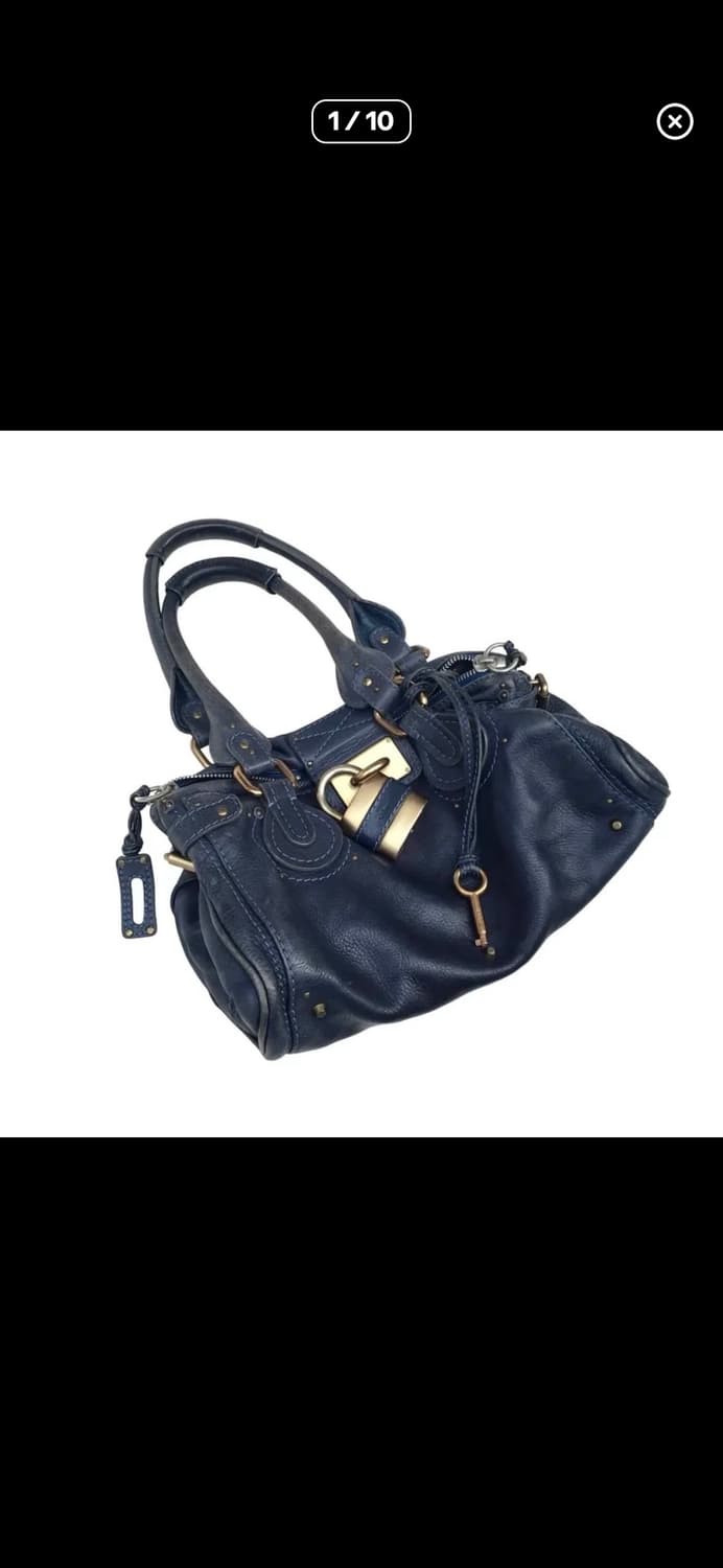 끌로에 패딩턴백 네이비 금장 상품이미지2