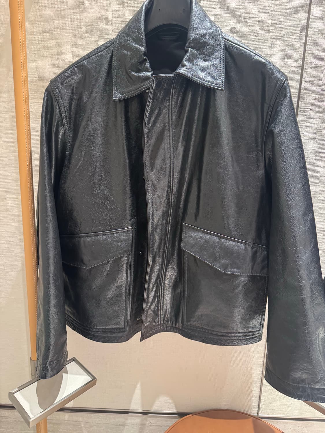 자라 버팔로 레더 포켓 파카 자켓 M (105) 상품이미지2