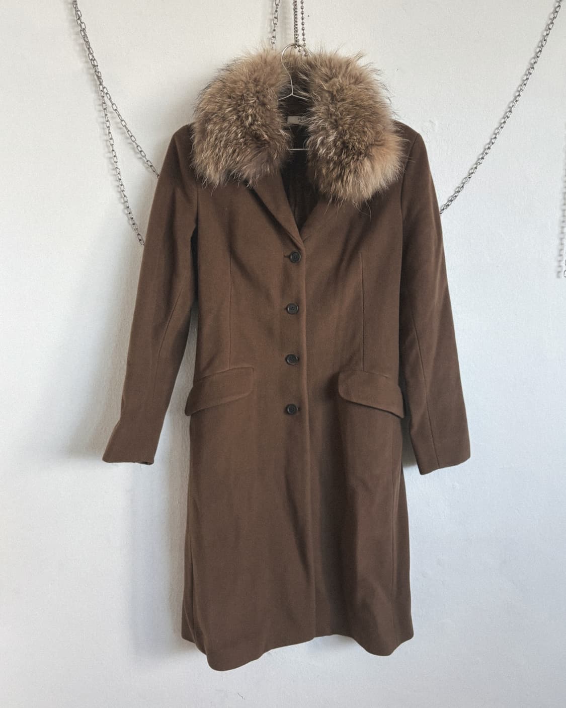 프라다 by 라프시몬스 폭스 퍼 칼라 롱코트 상품이미지5