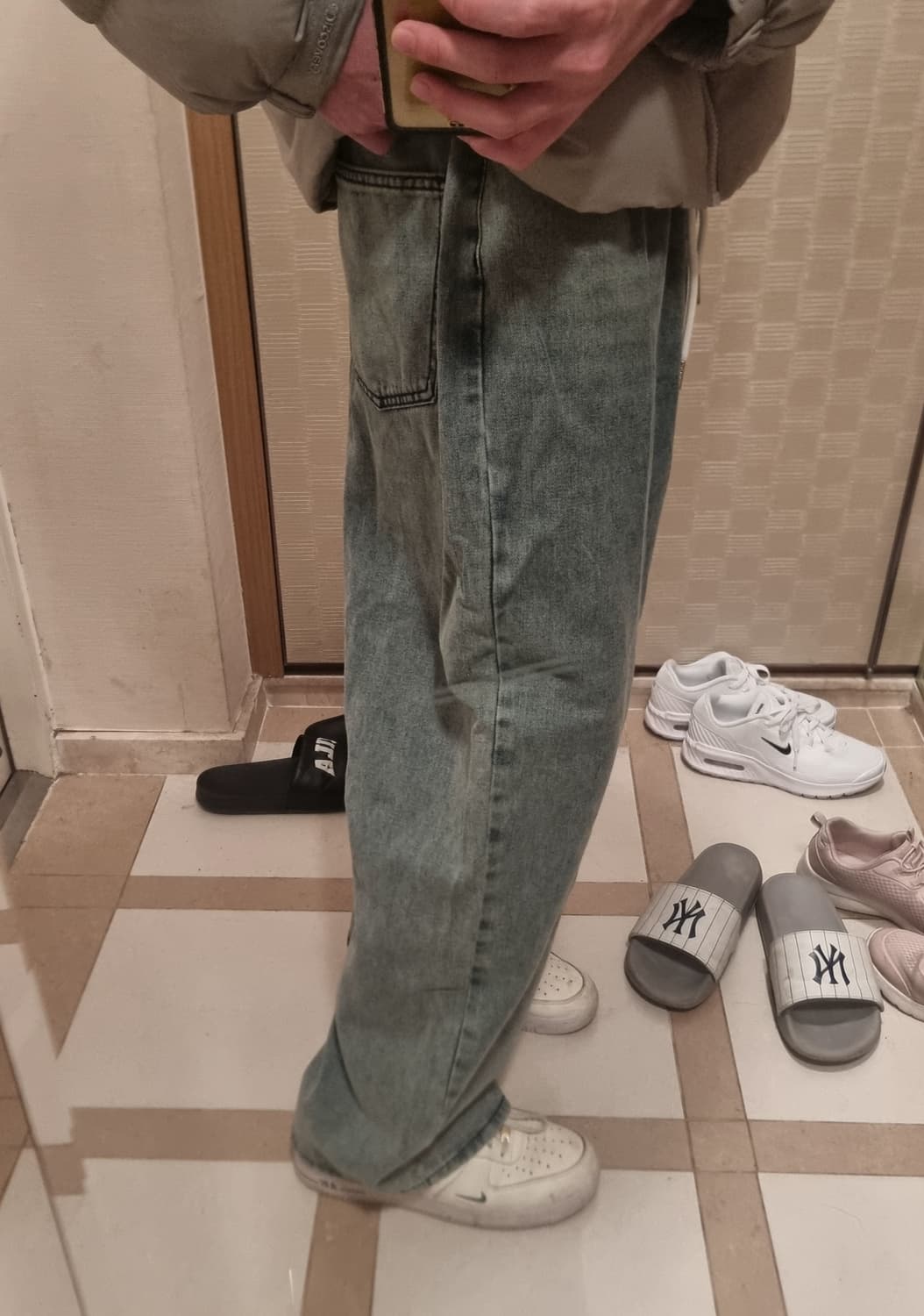 연청 데님 와이드 팬츠 (밴딩) 상품이미지5