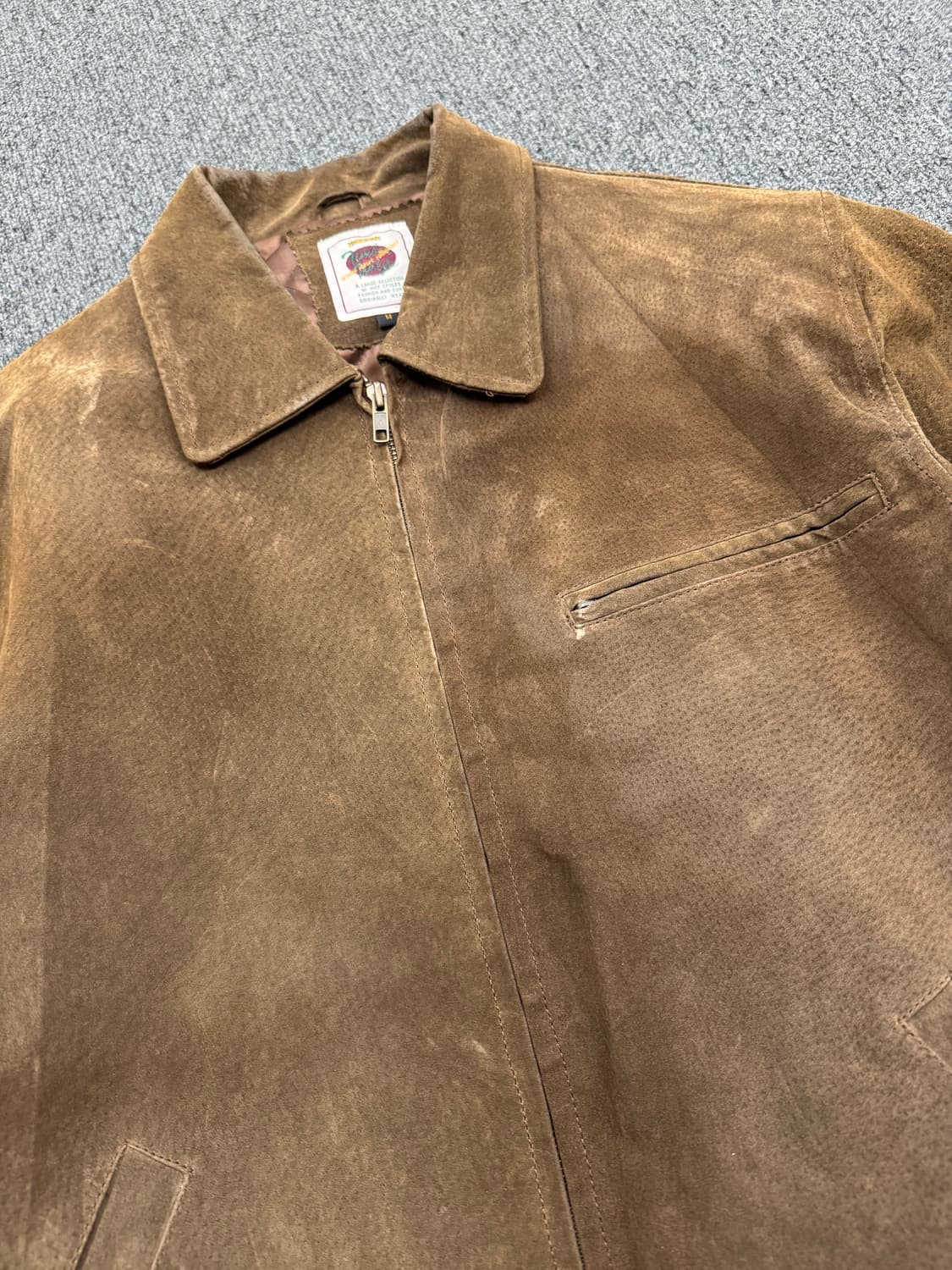 M)Wagle 빈티지 브라운 돈피 레더 자켓 상품이미지3