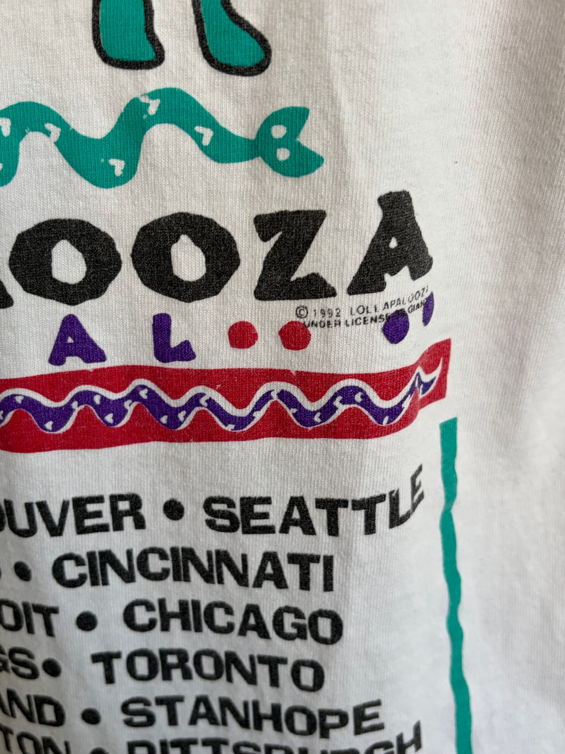 1992 롤라팔루자 티셔츠 상품이미지6