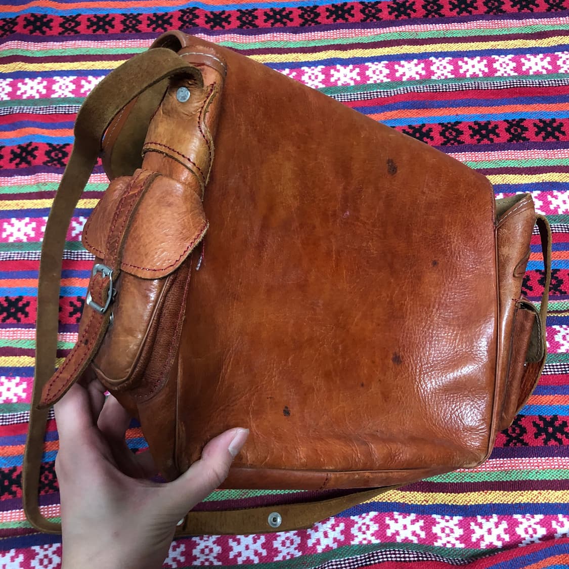 레더 크로스백 브라운 상품이미지2