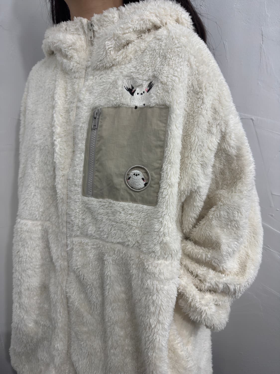 cute bird point fleece twoway zipup 상품이미지4