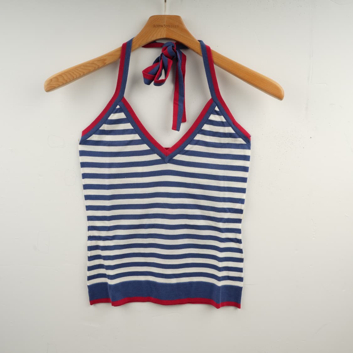 [영국 존스메들리 정품] 마린 스트라이프 니트 홀터 탑(Red/Navy) 상품이미지1