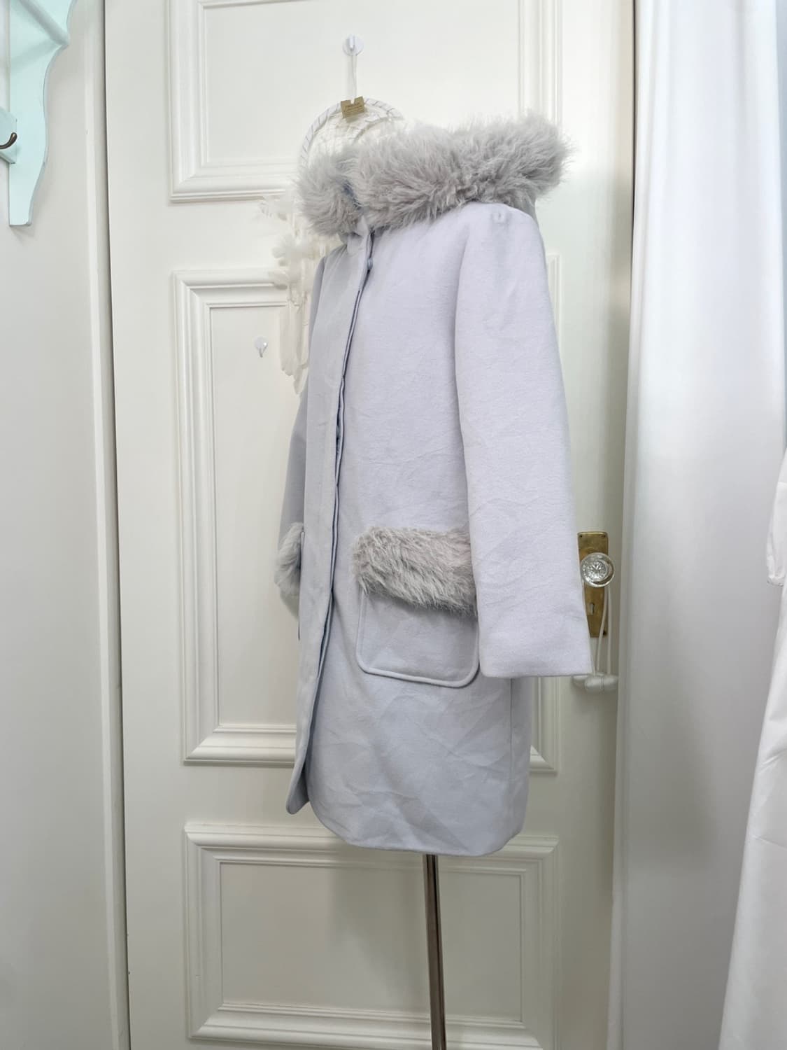 sheer blueberry fur point cute coat 상품이미지2