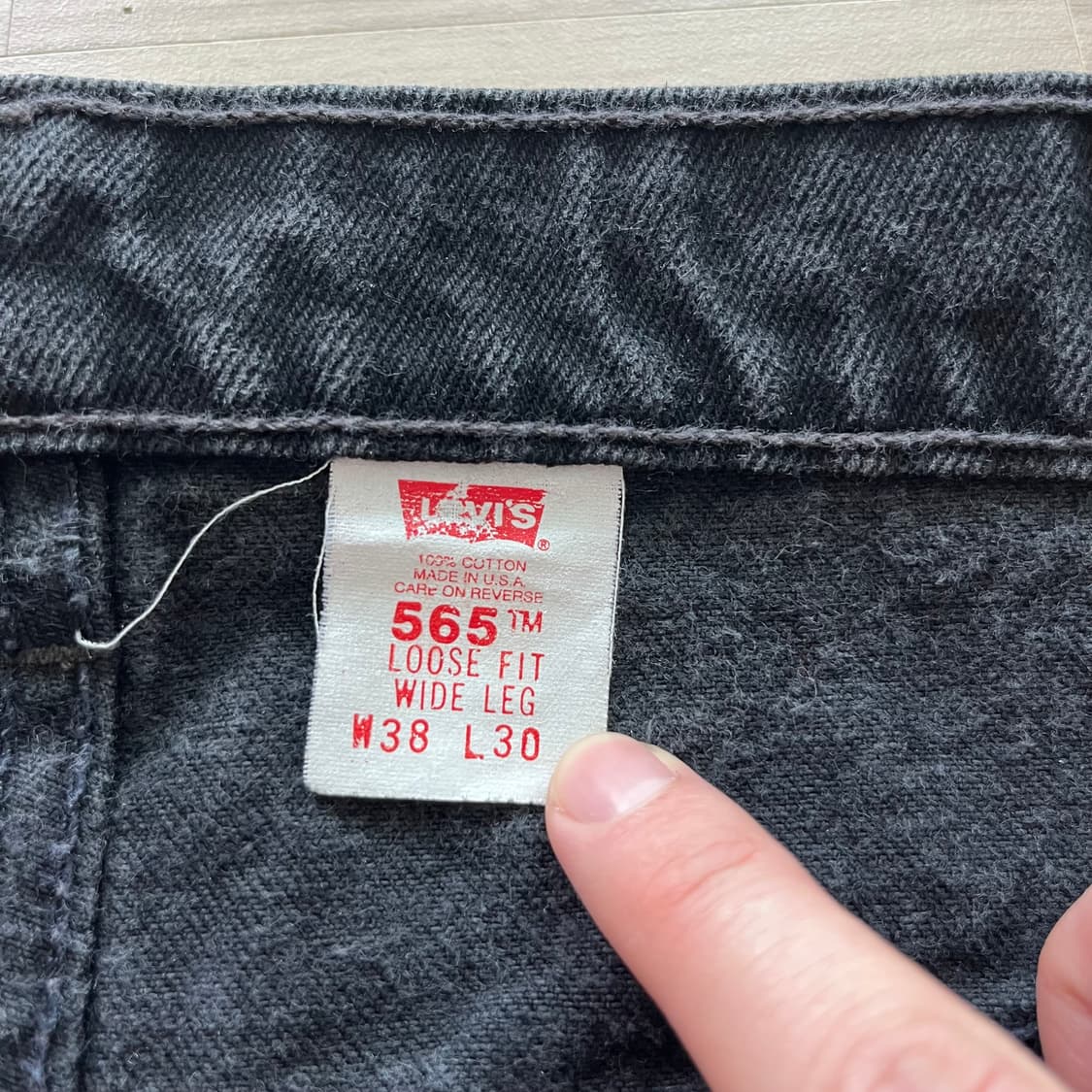 [38X30] 90s 빈티지 리바이스 565 블랙 상품이미지2