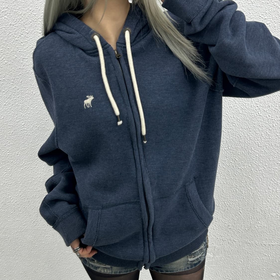 아베크롬비 미니 순록로고 딥블루 후드집업 L 상품이미지1