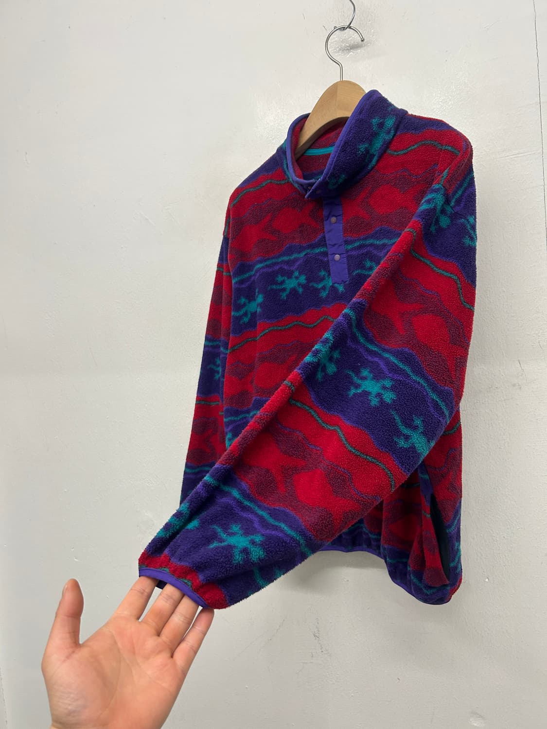 90s LLBean 패턴 플리스 풀오버 상품이미지4