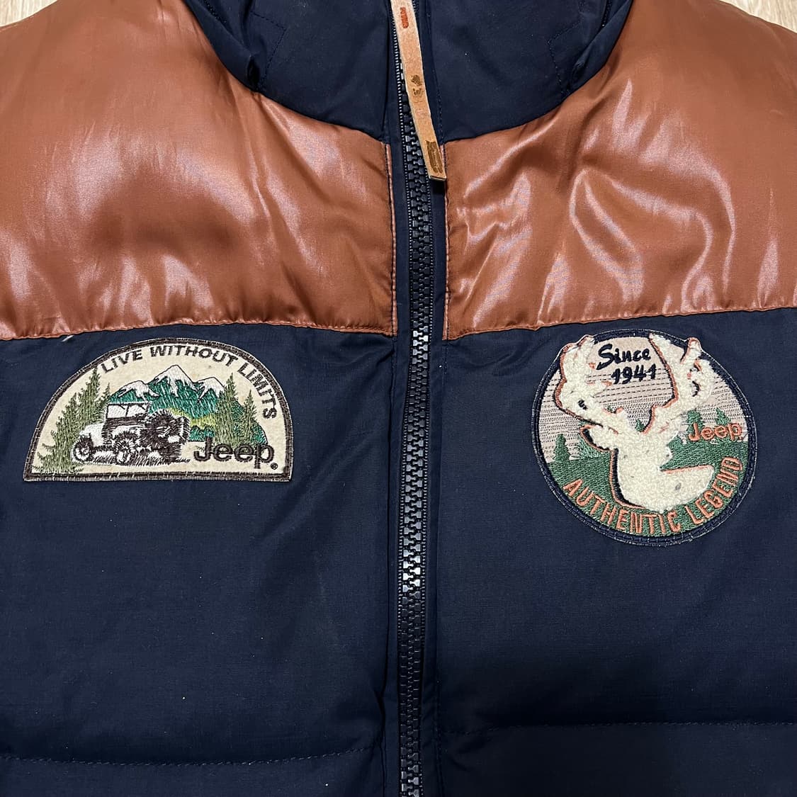 지프 Jeep 빈티지 패치 패딩 조끼 L(100) 상품이미지3