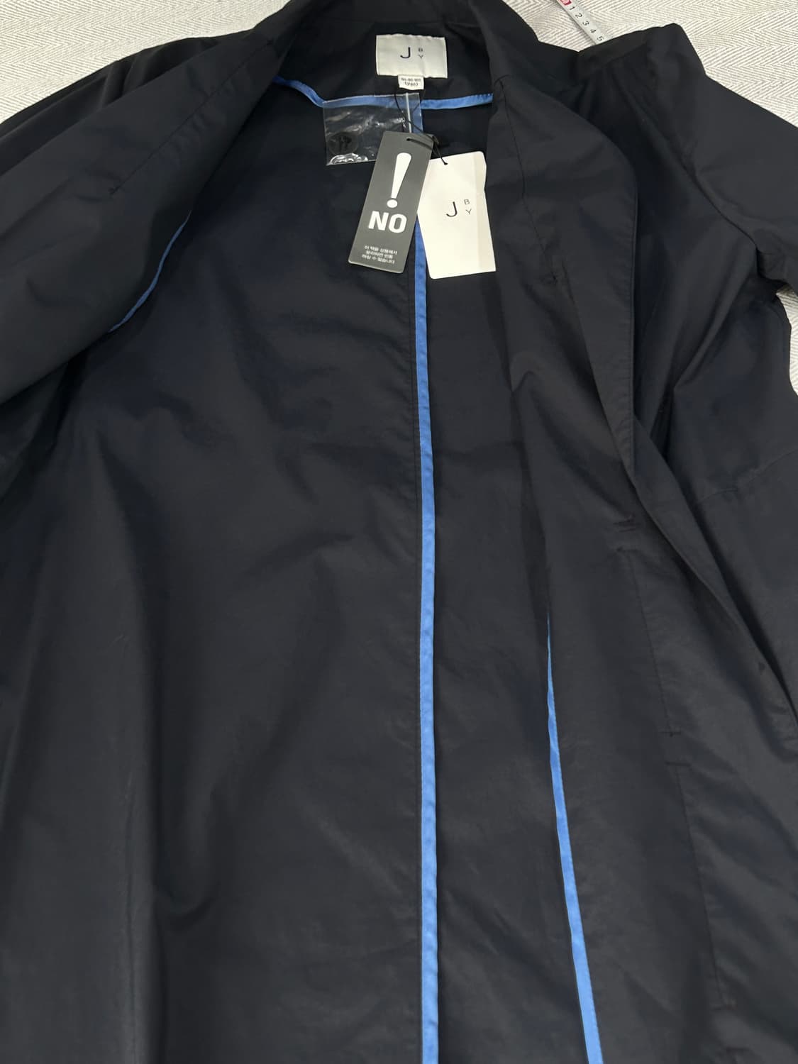 새상품 J BY 제이바이 네이비 버건디 배색 트렌치코트 66 상품이미지8