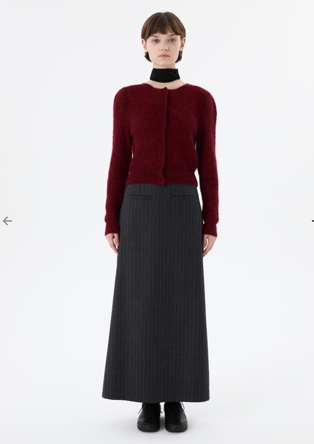 Round Neck Sheer Cardigan, Red 상품이미지1