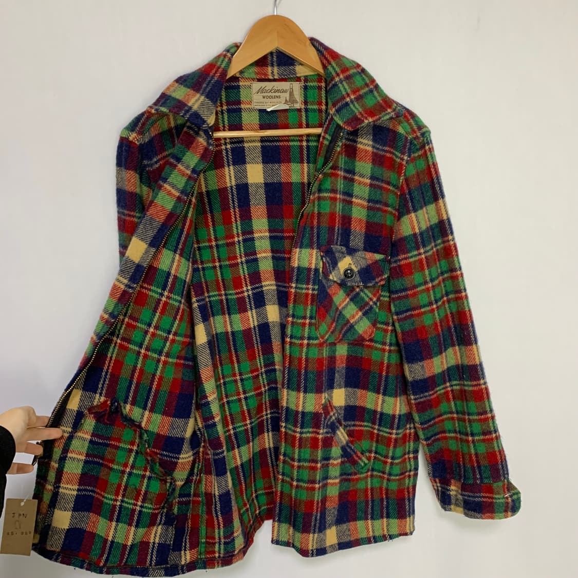 JPN 일본 빈티지 체크 셔츠 봄버 자켓 점퍼 M 상품이미지3