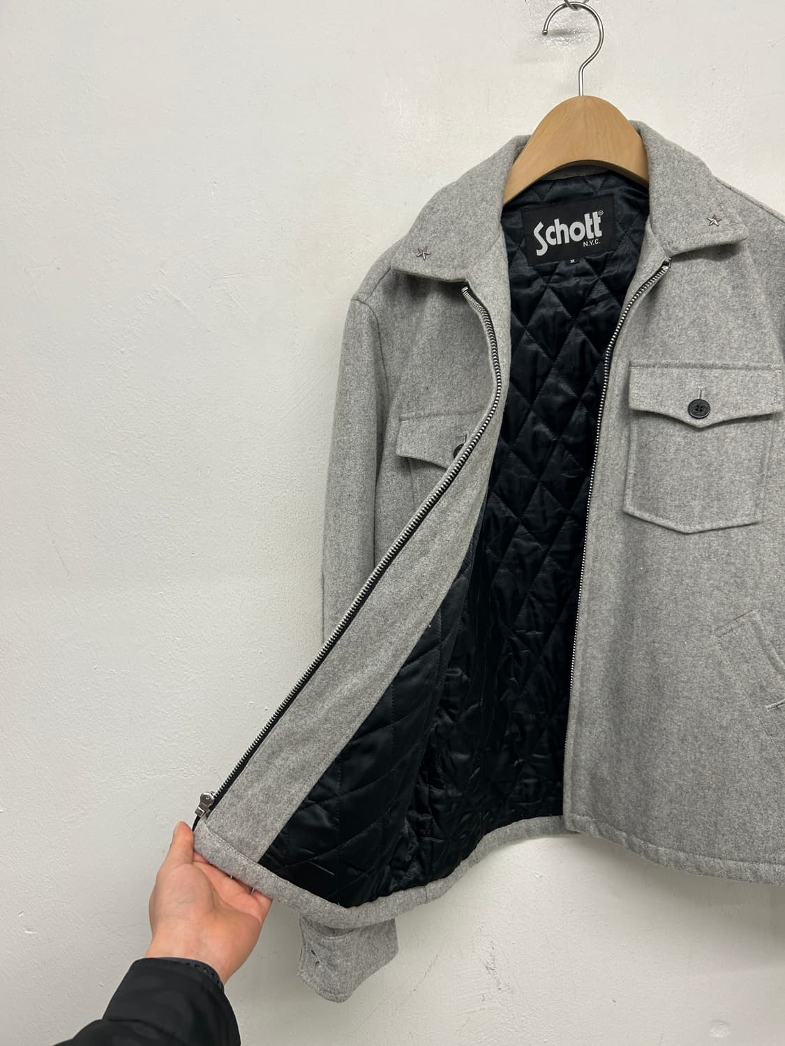Schott 쇼트 밀리투리 울 셔츠 자켓 상품이미지4