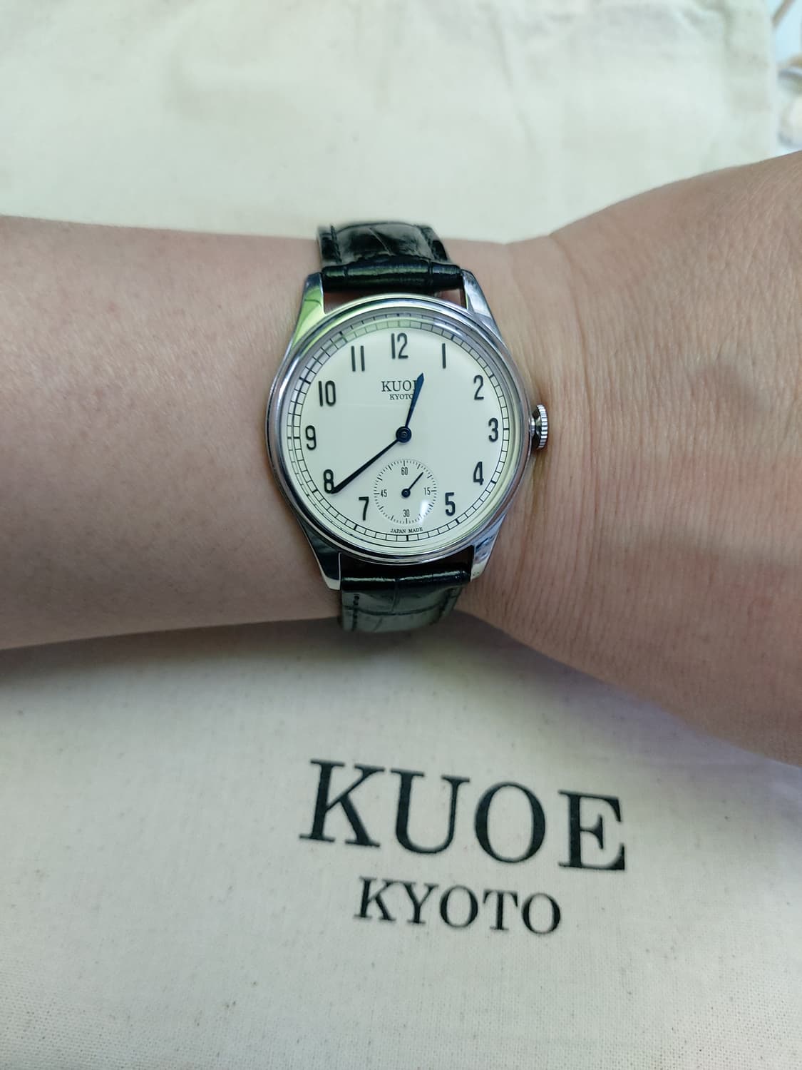 KUOE KYOTO 시계 블랙 가죽 밴드  상품이미지4