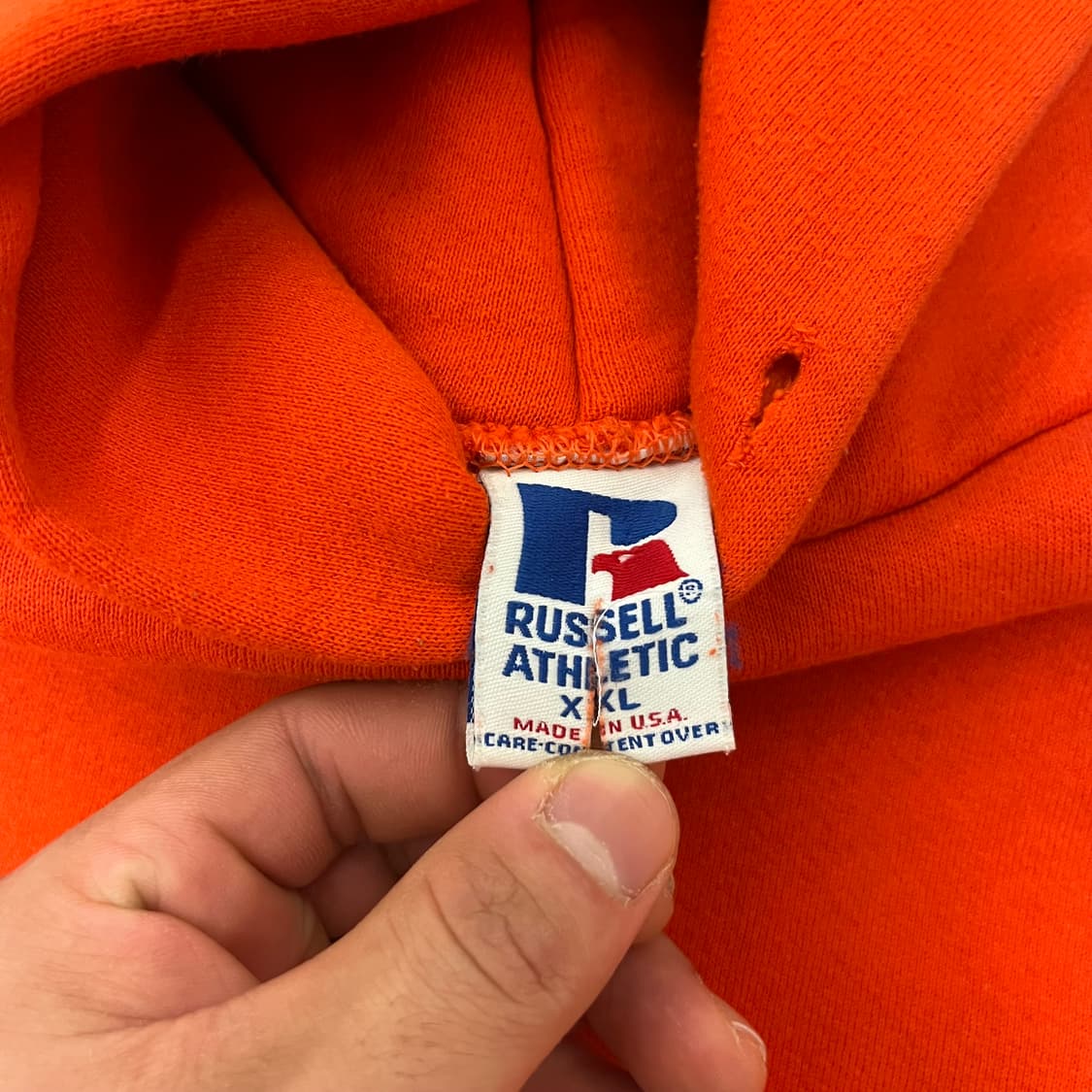 [XXL] 90s USA 빈티지 러셀 후드 오렌지 상품이미지2