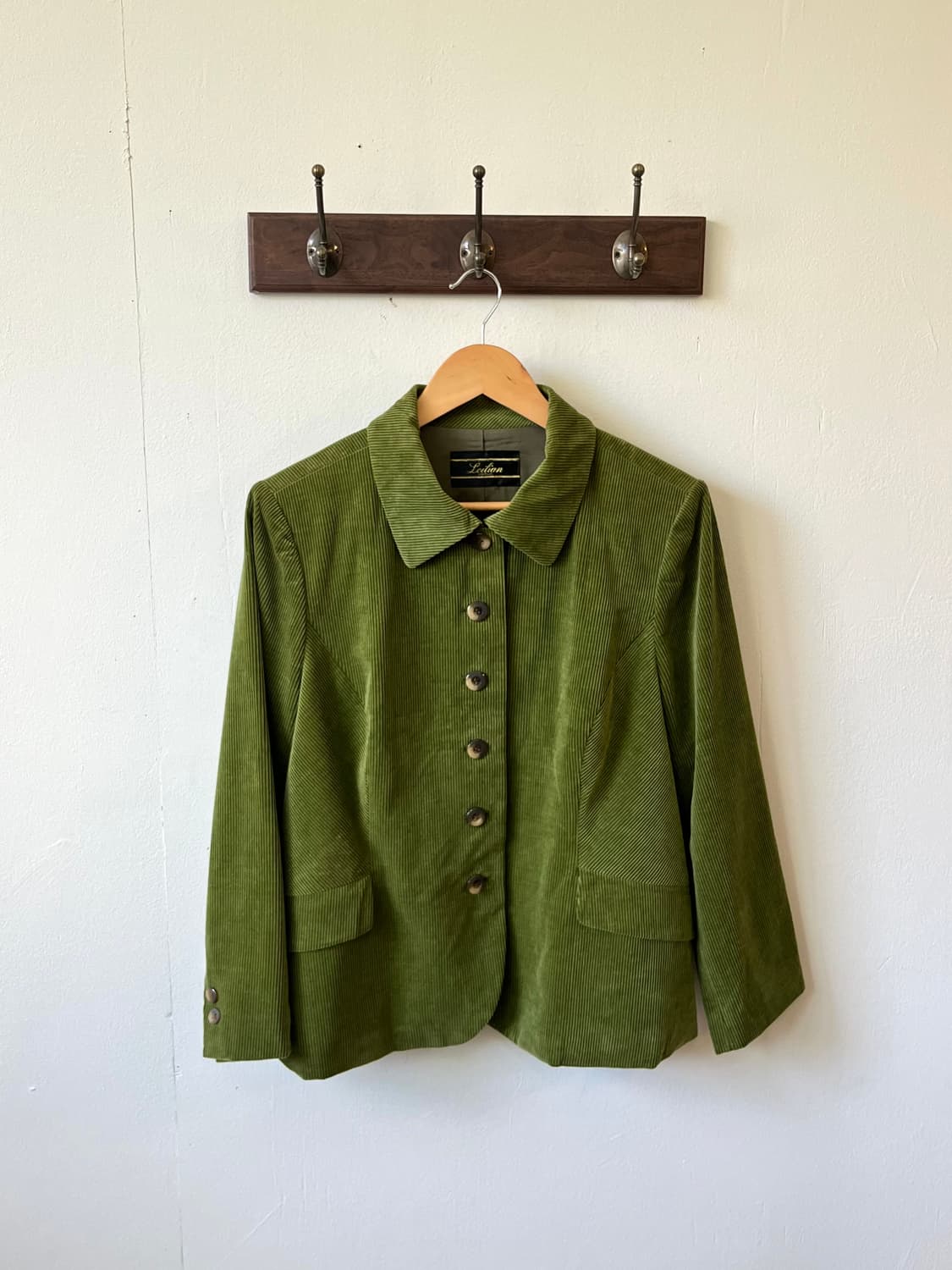 Leilian Ermenegildo Zegna 올리브그린 코듀로이 자켓 상품이미지1