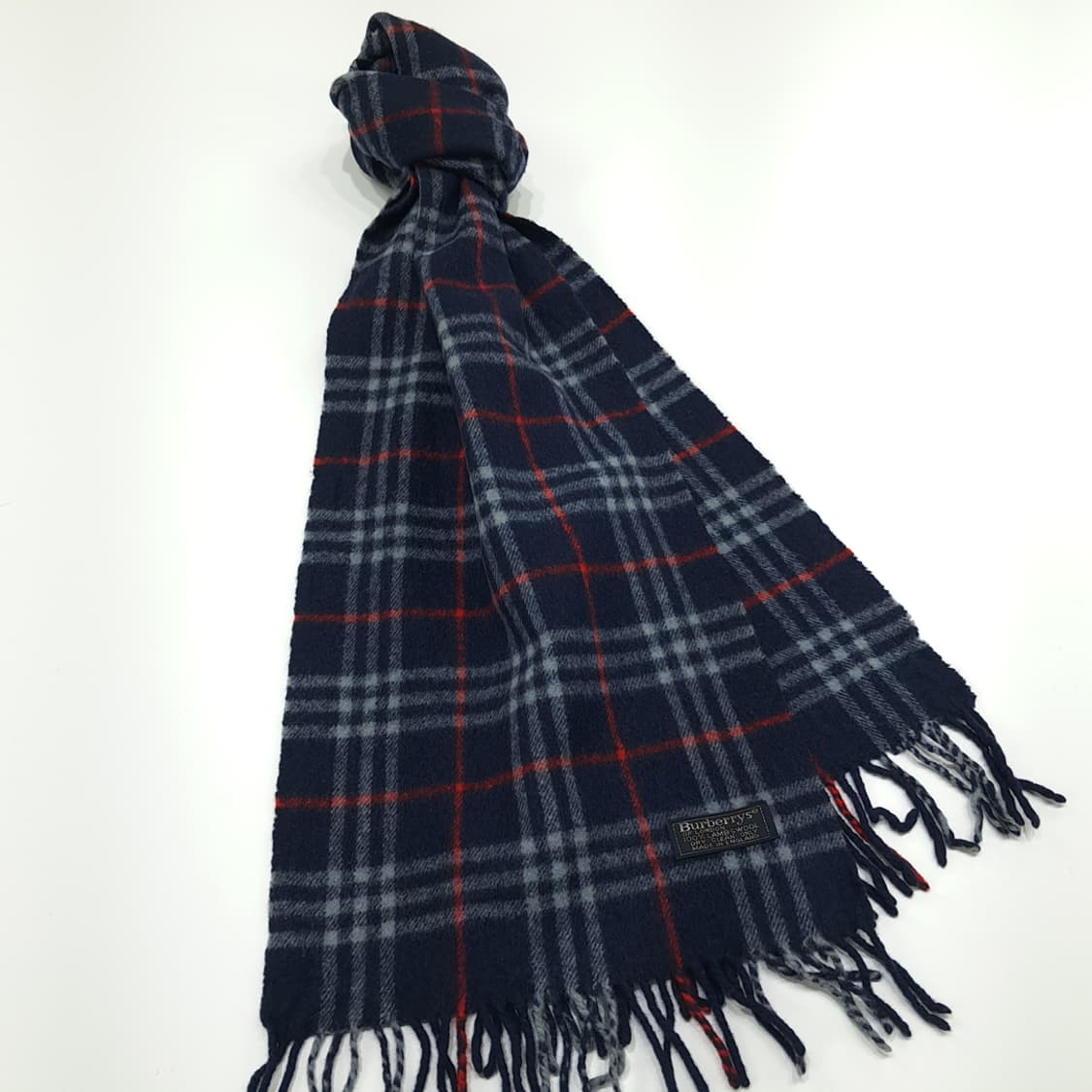 MX229 버버리 네이비 노바체크 램스울 목도리 머플러 상품이미지2