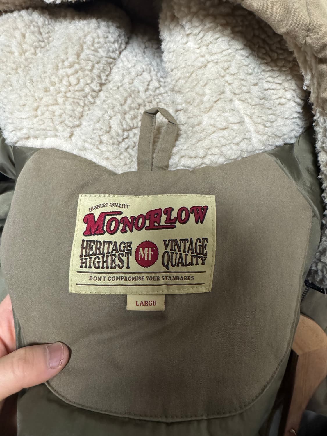 모노플로우 B-3맛 후드 점퍼 카키 자켓 상품이미지8