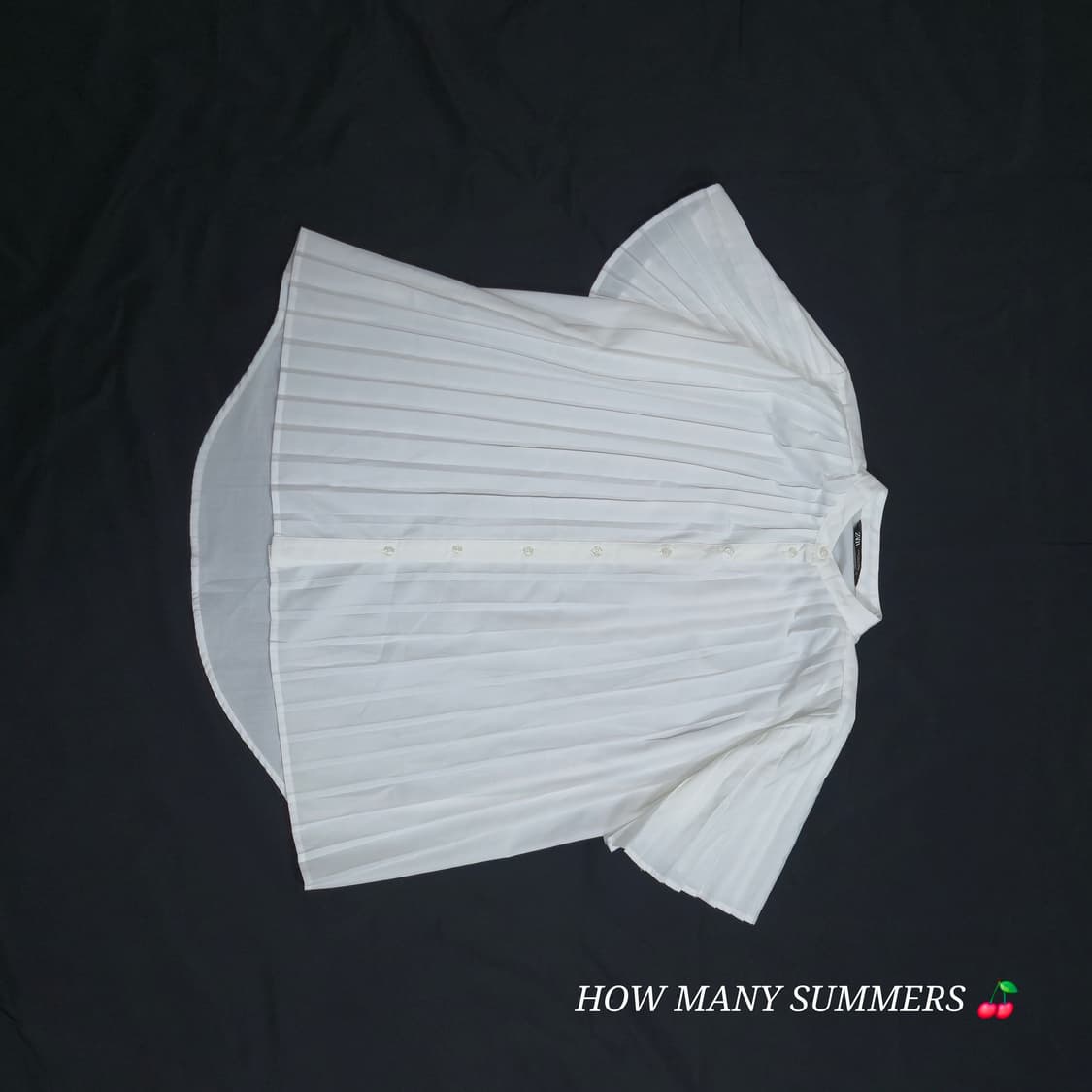 ​ZARA 자라 주름 셔츠 밴드넥 케이프 소매 블라우스 화이트 M 상품이미지8