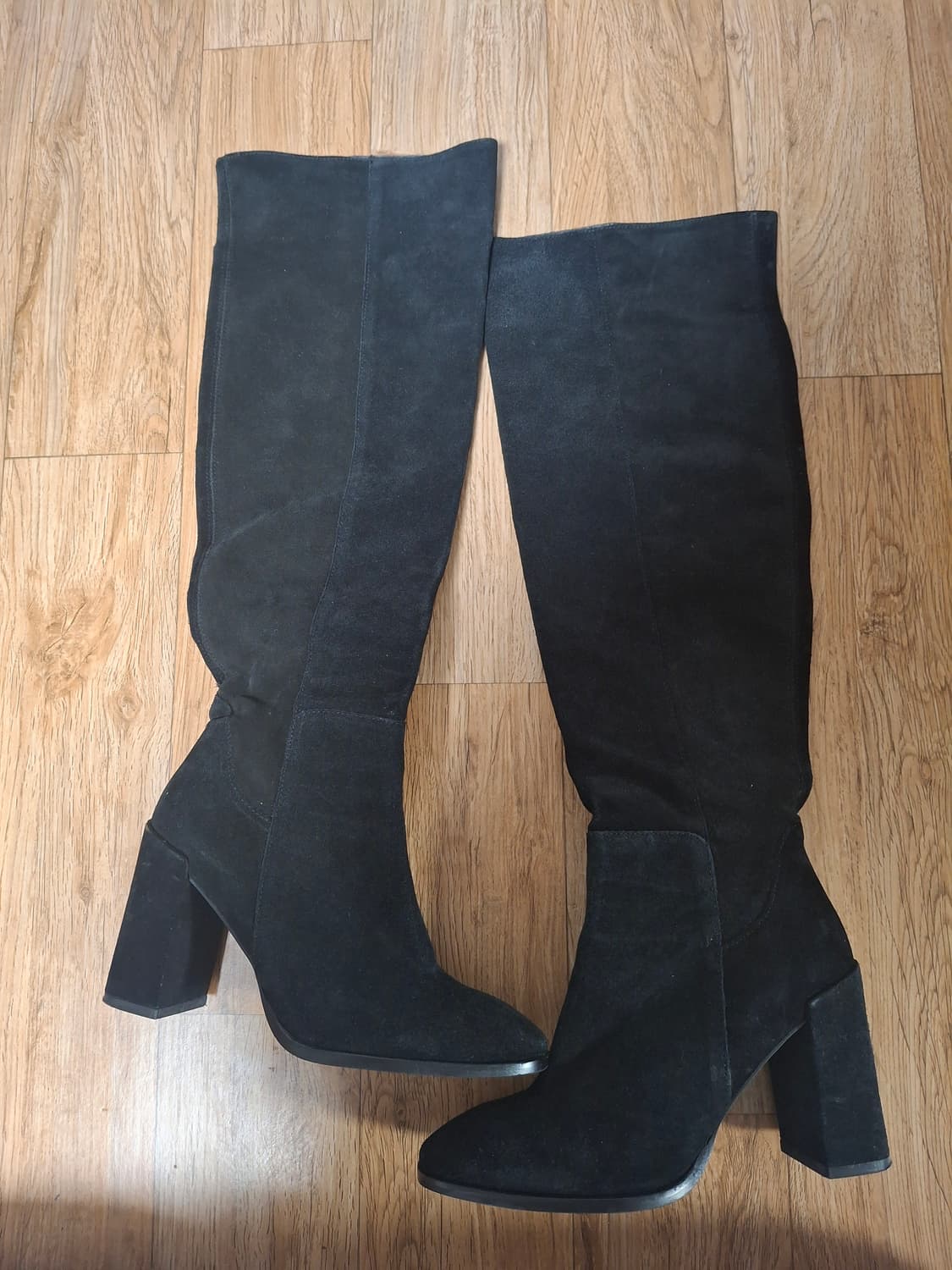 자라 블랙 스웨이드 롱부츠 상품이미지1