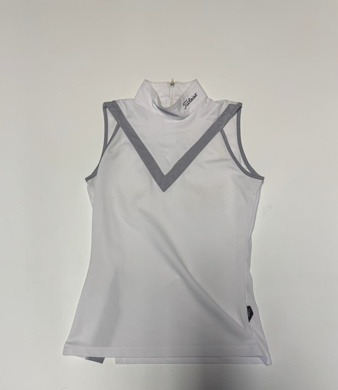 여성 타이틀리스트 뒷 반집업 기능성 나시 티셔츠 Xs 화이트 상품이미지1