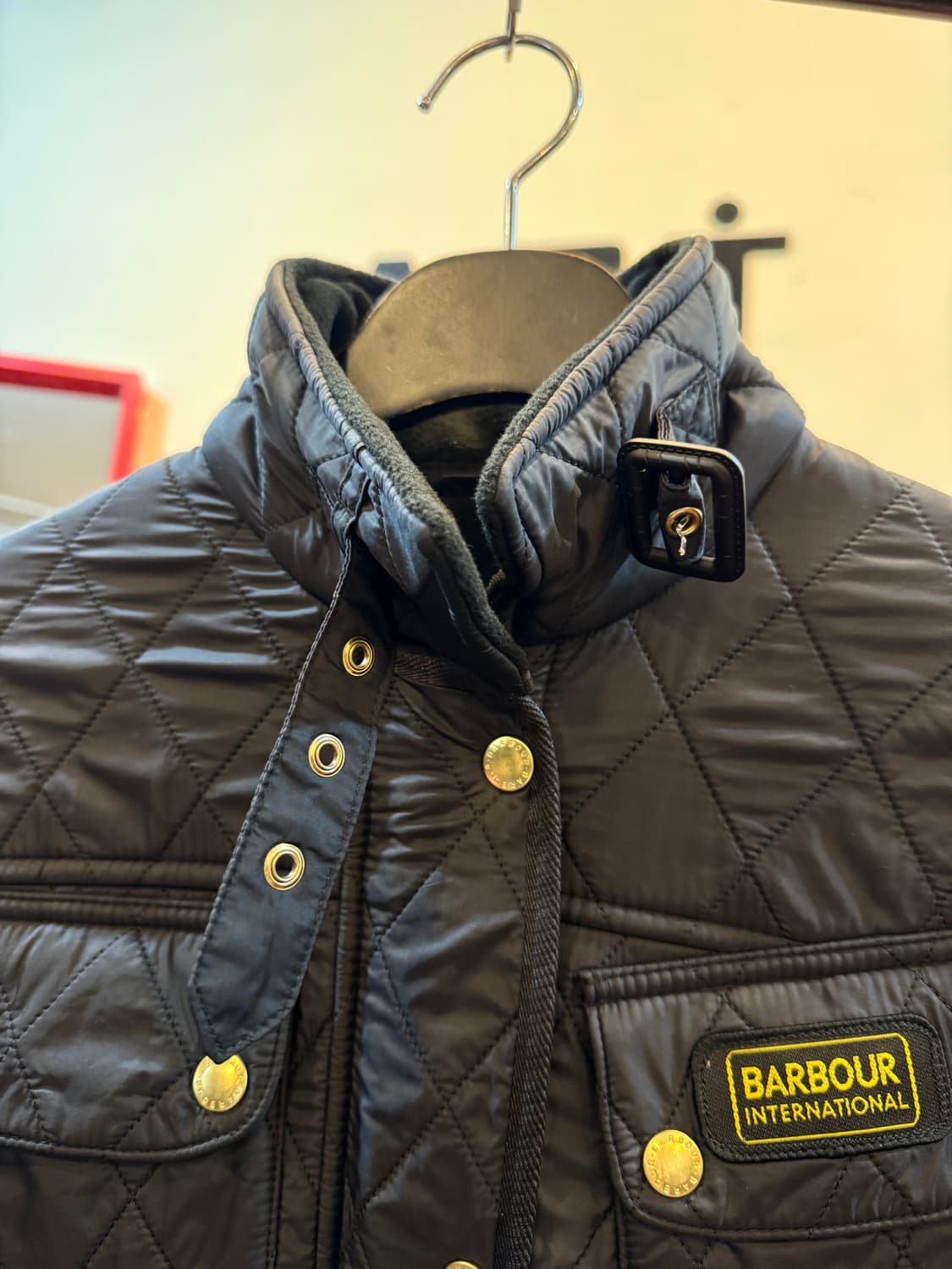 바버 인터내셔널 블랙 폴라 퀼트 자켓 UK10 size 상품이미지4