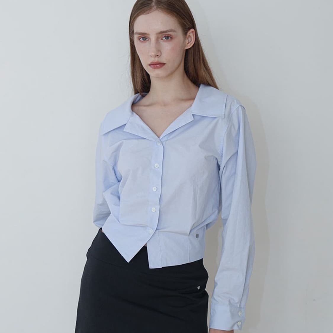 atdawn 크롭 핀턱 셔츠  상품이미지2