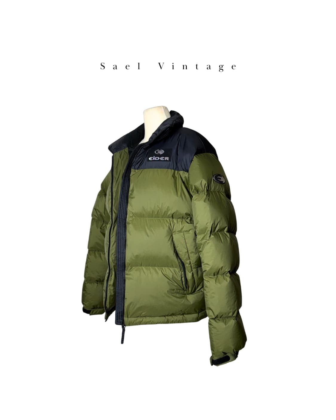 아이더 크레도 덕다운자켓 숏패딩 카키 L 상품이미지3