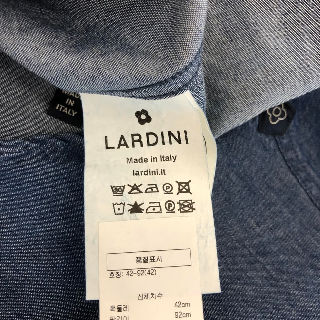 라르디니 (국내판) 부토니에자수 데님셔츠 110 상품이미지6