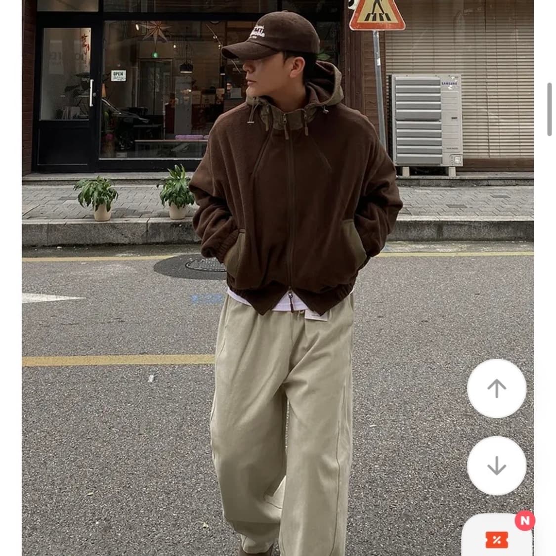 (새상품)베어 크롭 플리스 후드집업 상품이미지2