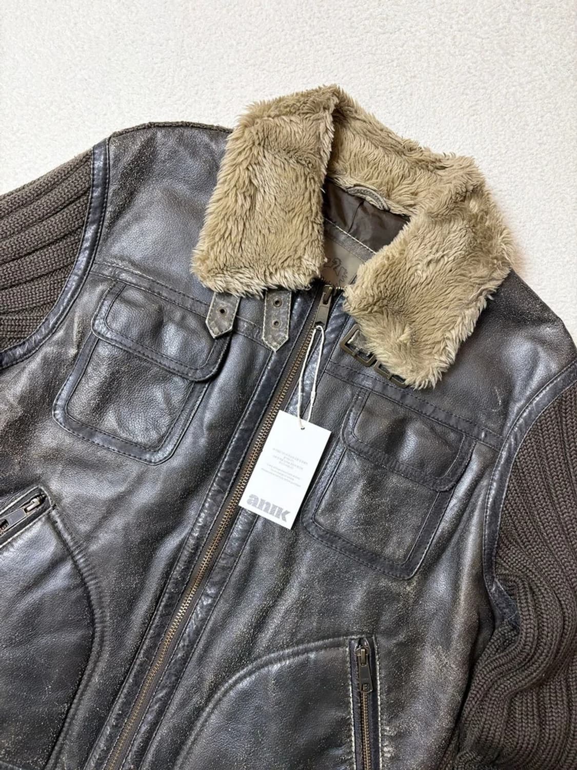 잭앤존 90's 돈피 워싱 트러커 무스탕 자켓 PN6593 상품이미지3