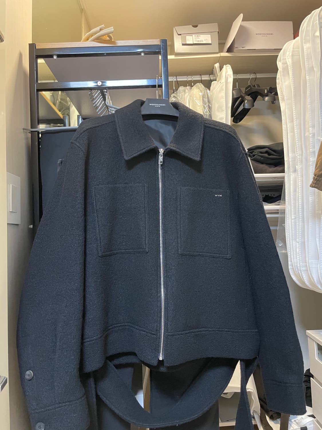 우영미 24fw 벨티드 울 자켓 48사이즈 상품이미지1