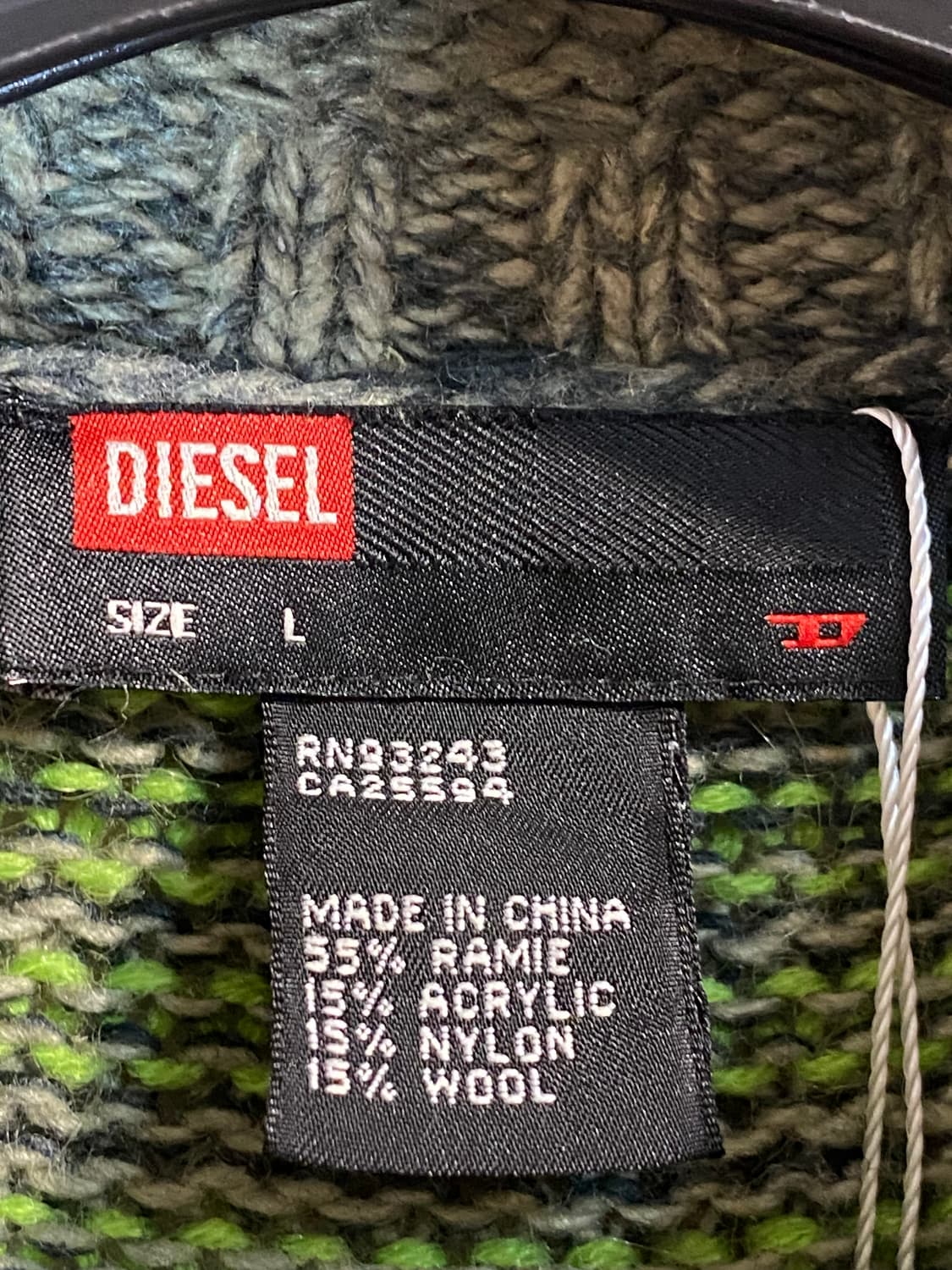 디젤 스트라이프 하프 집 니트 상품이미지3