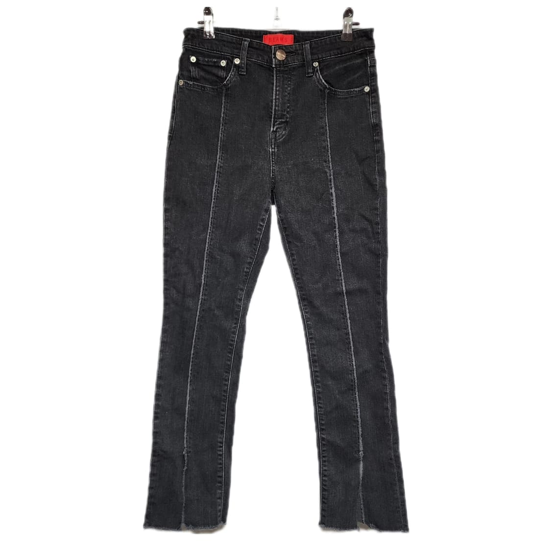 Beams 빔즈 x 레드카드 절개 흑청데님팬츠 상품이미지1