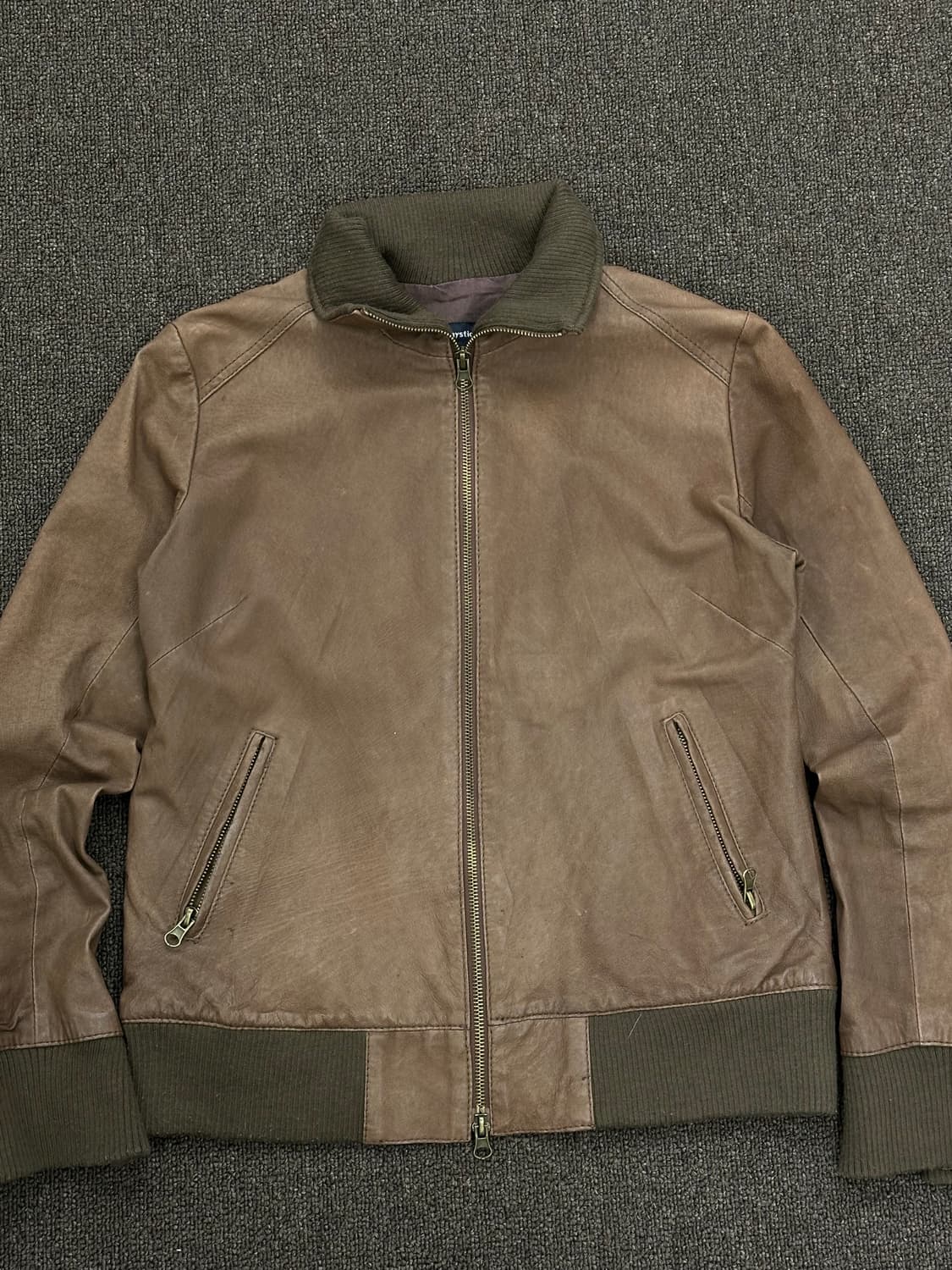 2)mystic 빈티지 여성 브라운 레더 자켓 상품이미지3