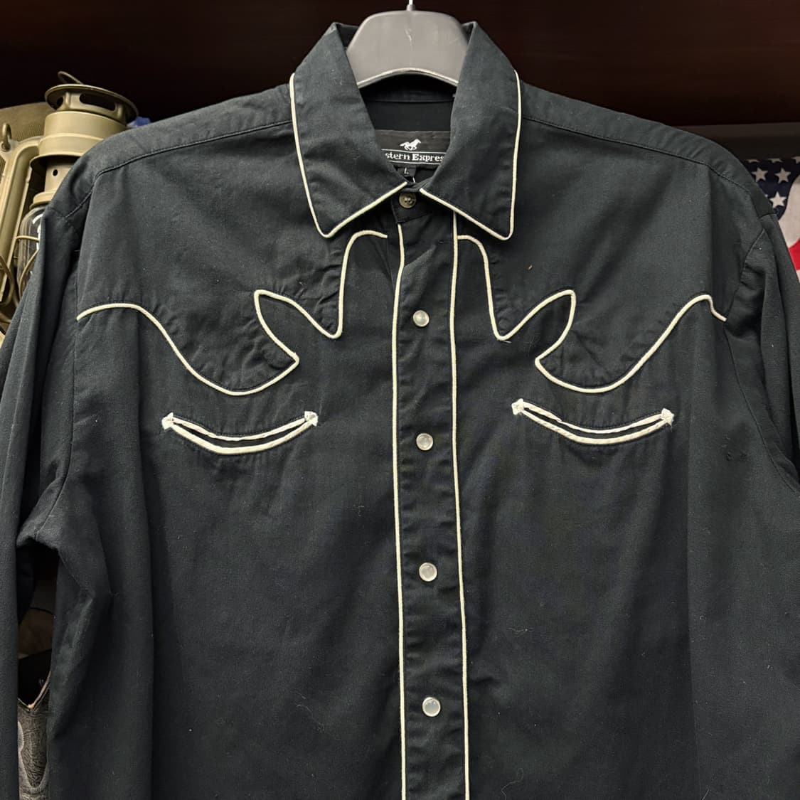90s 웨스턴 익스프레스 카우보이 플라켓 파이핑 웨스턴셔츠 N573 상품이미지3