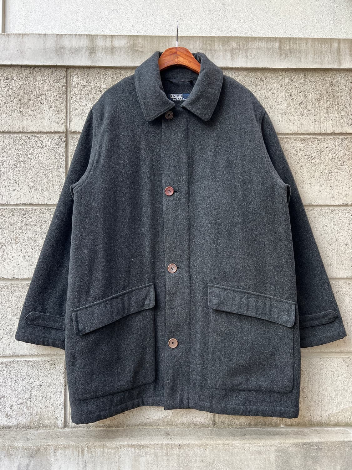 1990s POLO RALPH LAUREN PADDED 폴로 울코트 상품이미지5