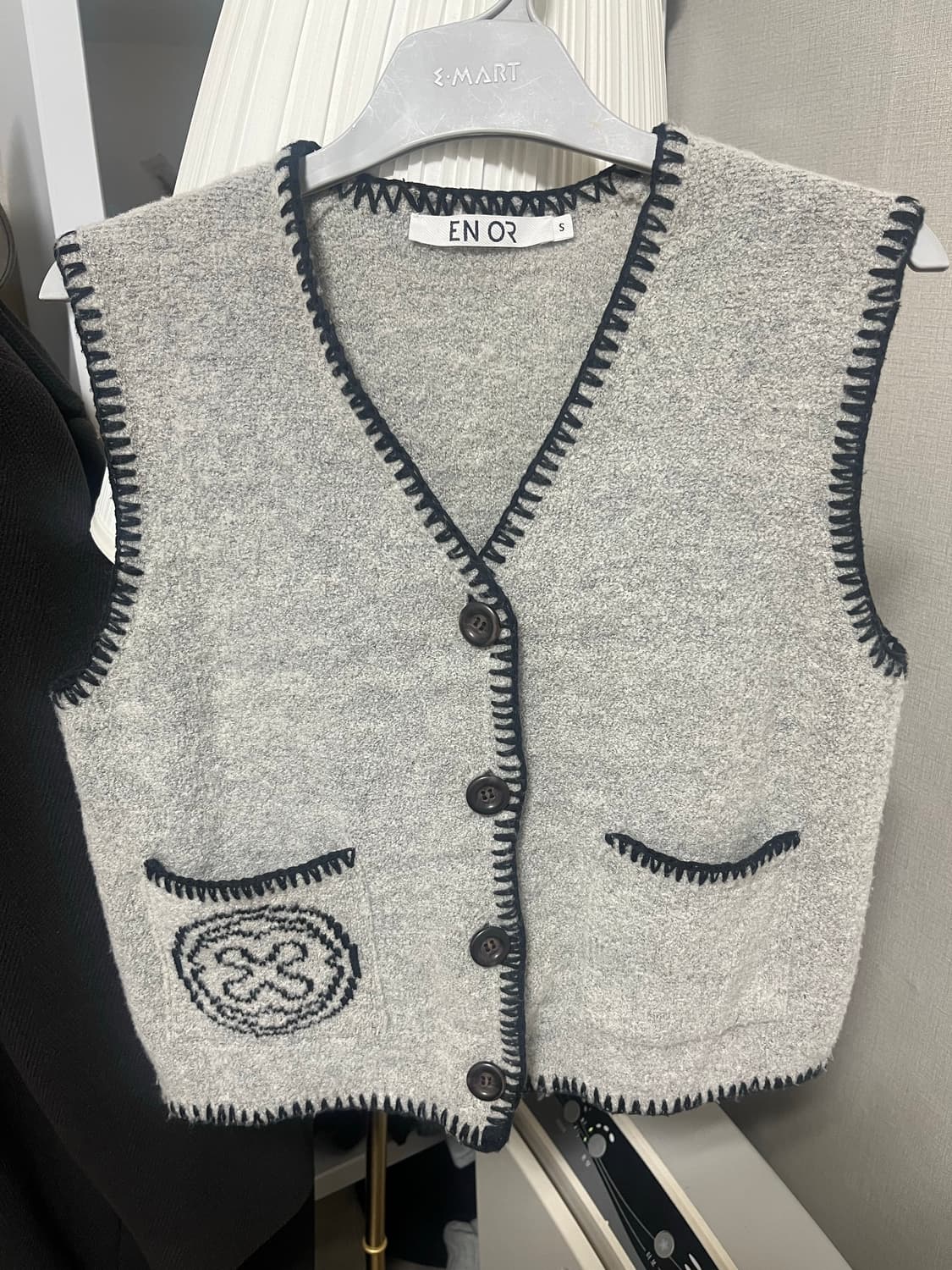 엔오르 자카드 울 니트베스트 상품이미지1