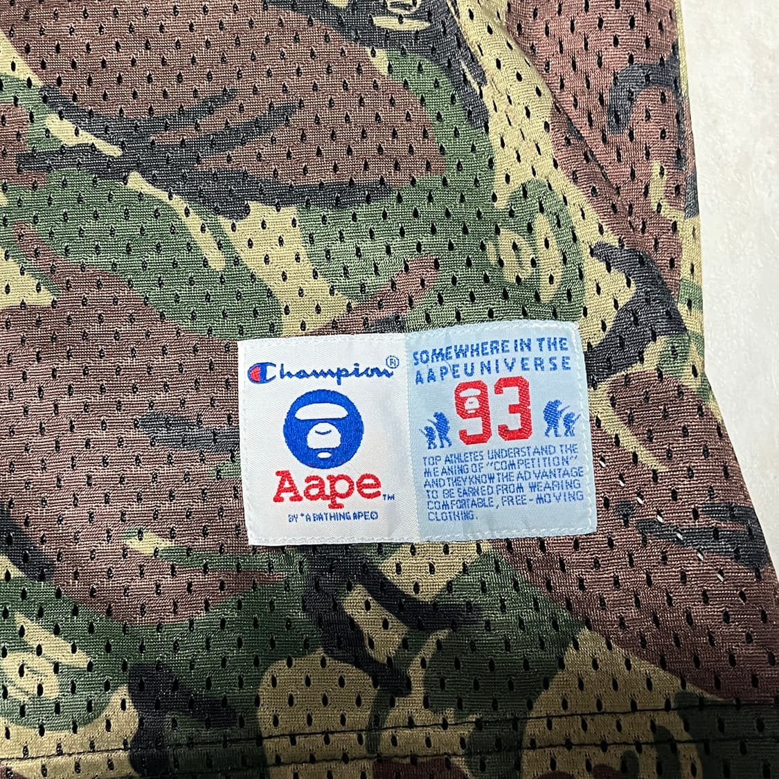 AAPE by BAPE X 챔피언 콜라보 메쉬 져지 나시 M 상품이미지2