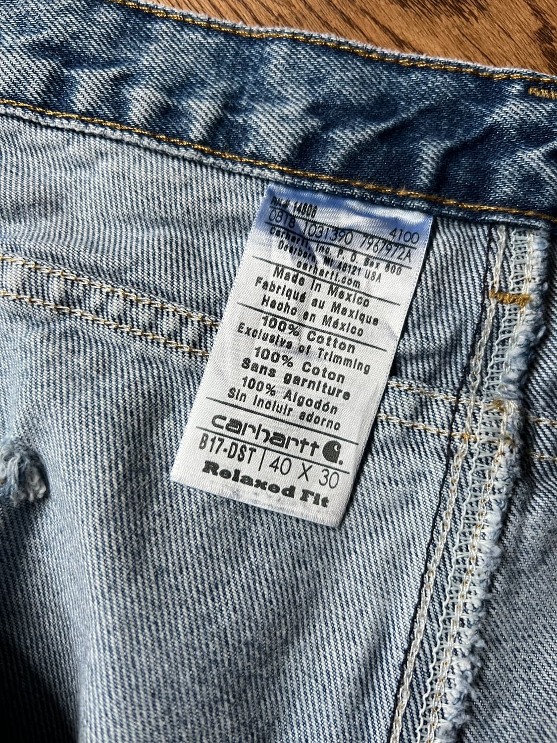 [40]칼하트 USA 미디엄블루 워크 데님 팬츠 상품이미지4