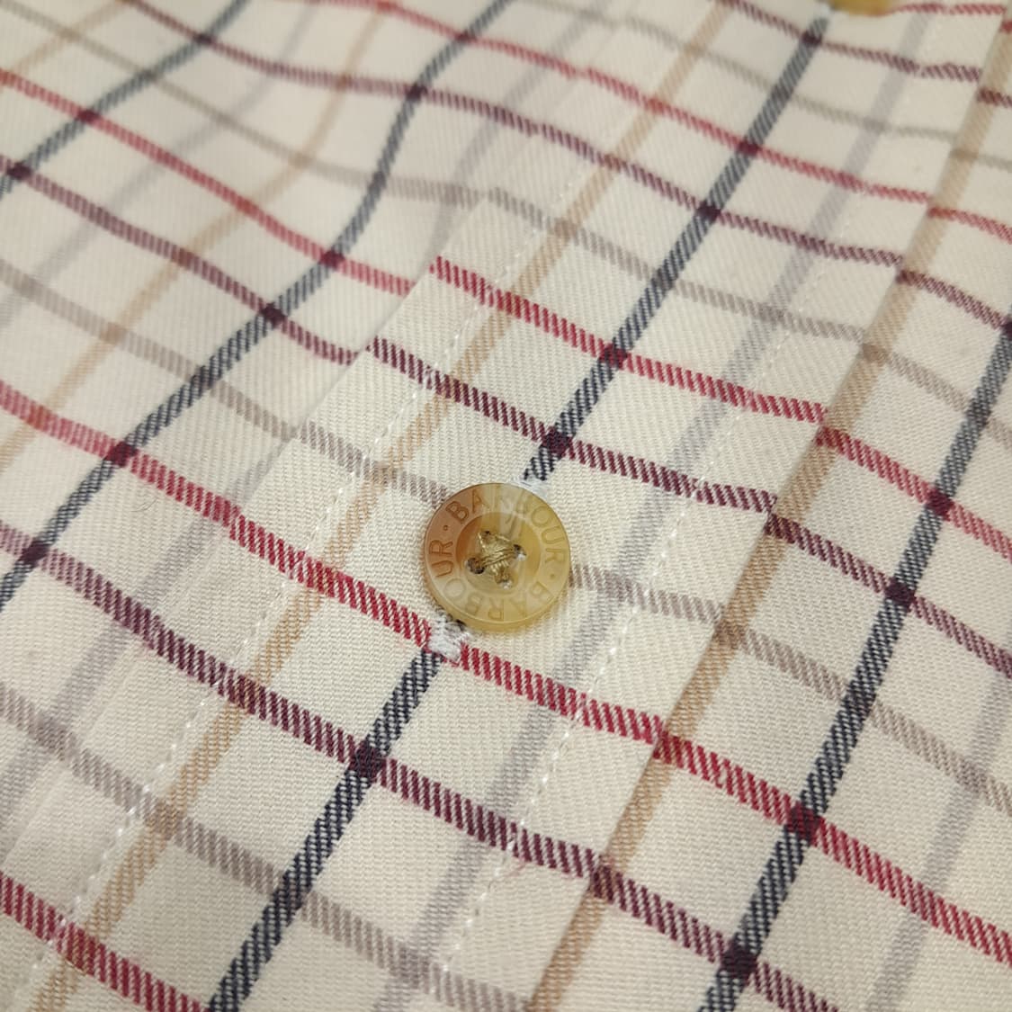 CL533 L 바버 코튼 클래식 체크 버튼다운 베이지 셔츠 남방 상품이미지6